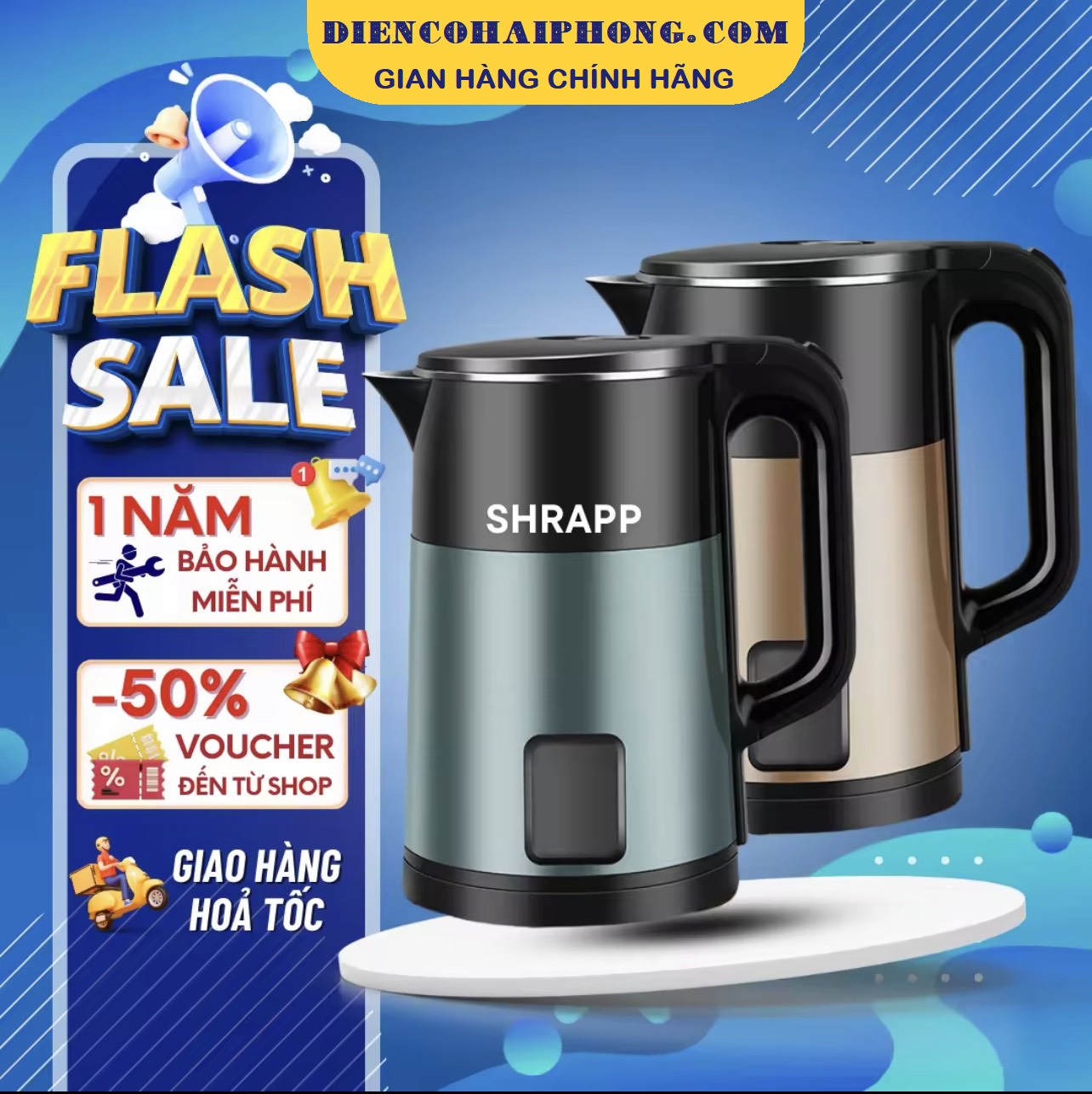 Ấm đun siêu tốc 2 lớp SRAPP SH-ST304