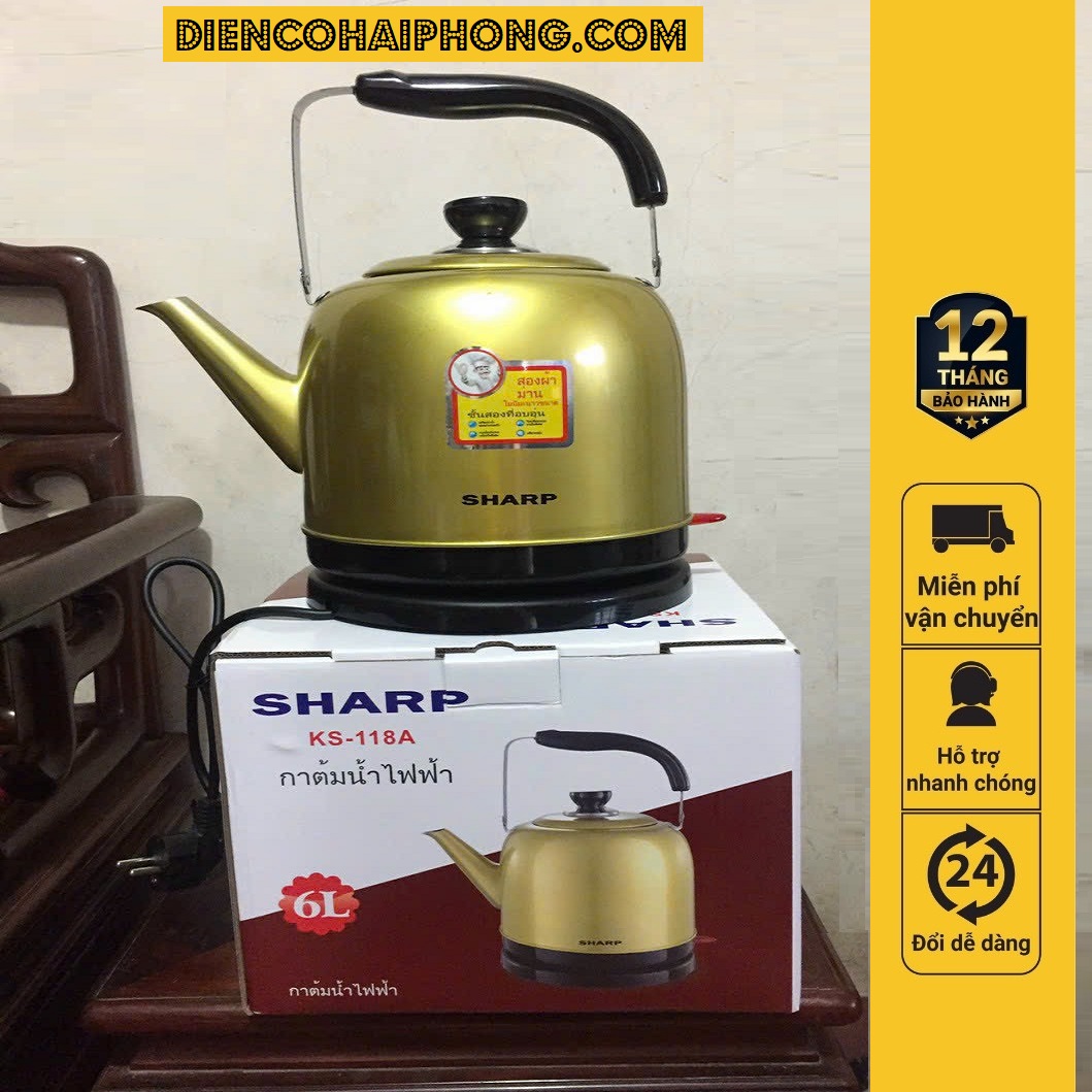 ẤM ĐUN NƯỚC ĐIỆN Sharp 6L mâm Rời