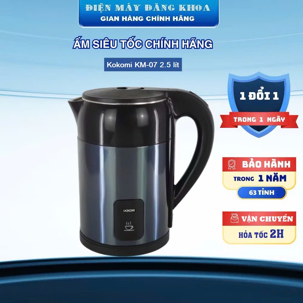 Ấm đun siêu tốc 2 lớp 2.5 lít Kokomi KM-07