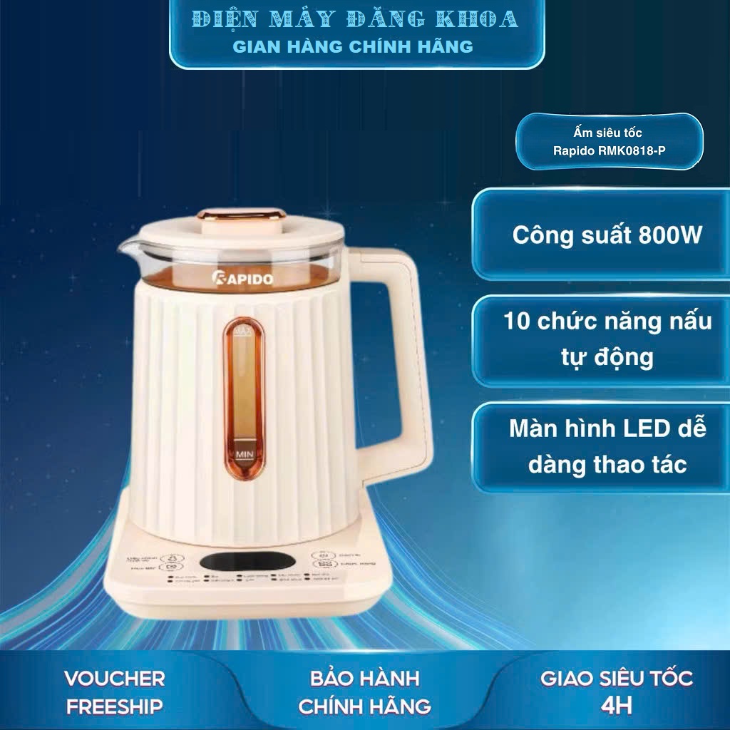 Ấm điện đa năng Rapido RMK0818 - P 1.8L