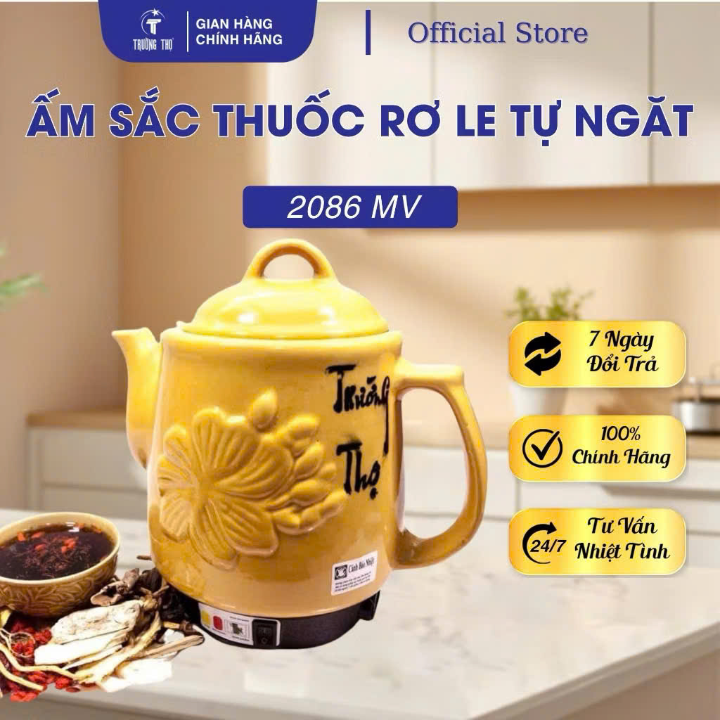 Ấm sắc thuốc Trường Thọ Mai Vàng 3.2L