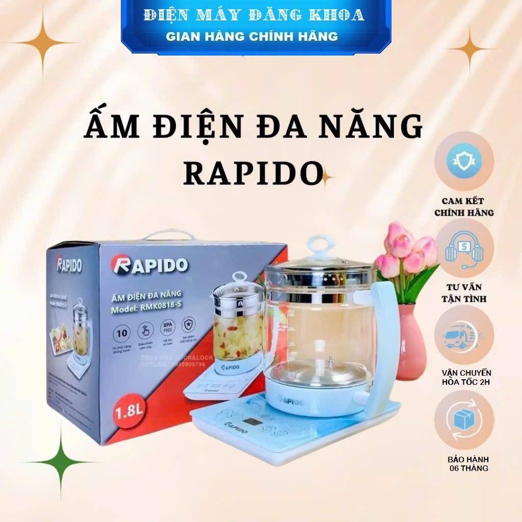 Ấm điện đa năng Rapido RMK0818-S