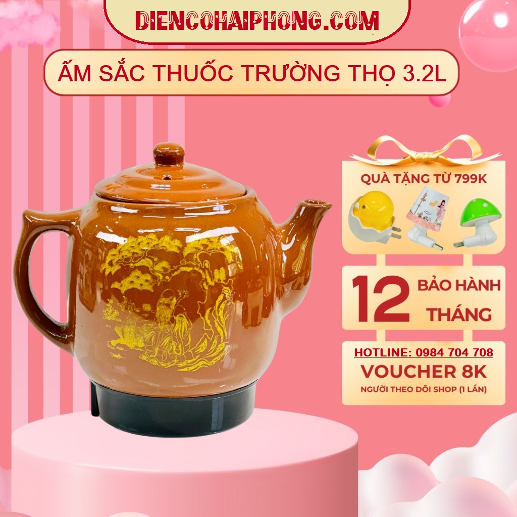 Ấm Sắc Thuốc Trường Thọ ông cụ BA 2068 3.2L