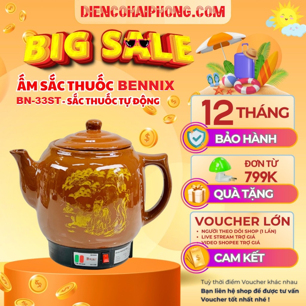 Ấm sắc thuốc BENNIX BN-33ST DUNG TÍCH 3.2L