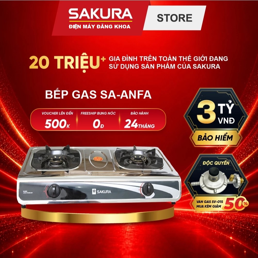 Bếp gas dương đôi SAKURA SA-ANFA
