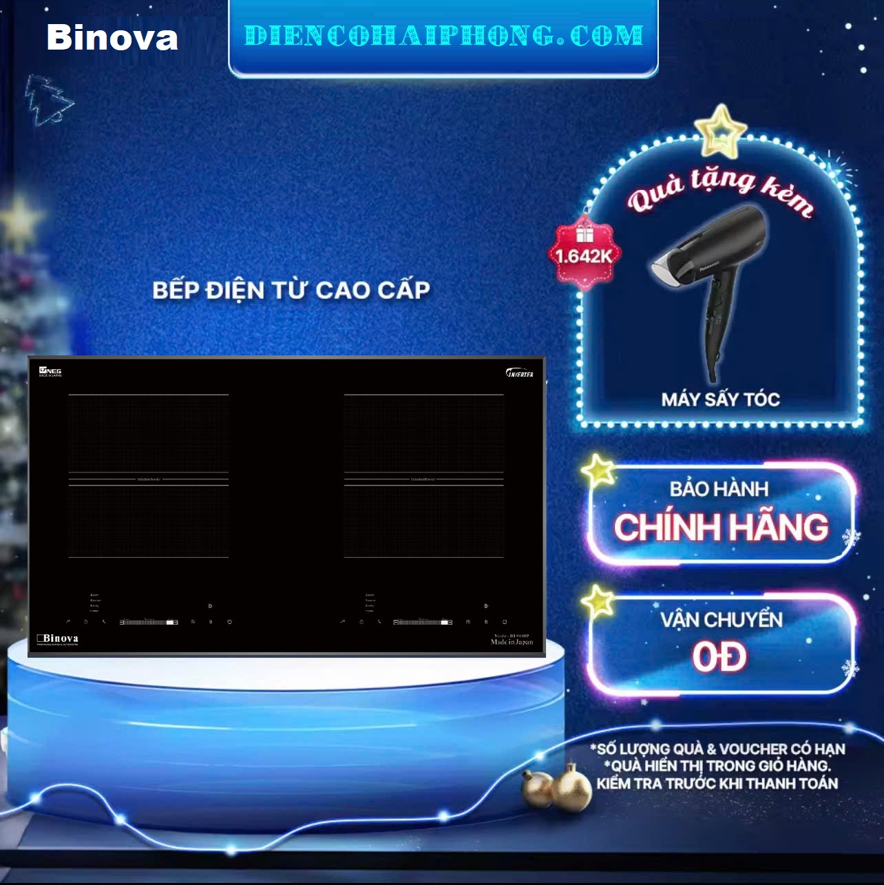 BẾP TỪ BINOVA BI-968JP Made in Japan ( tặng máy sấy tóc )