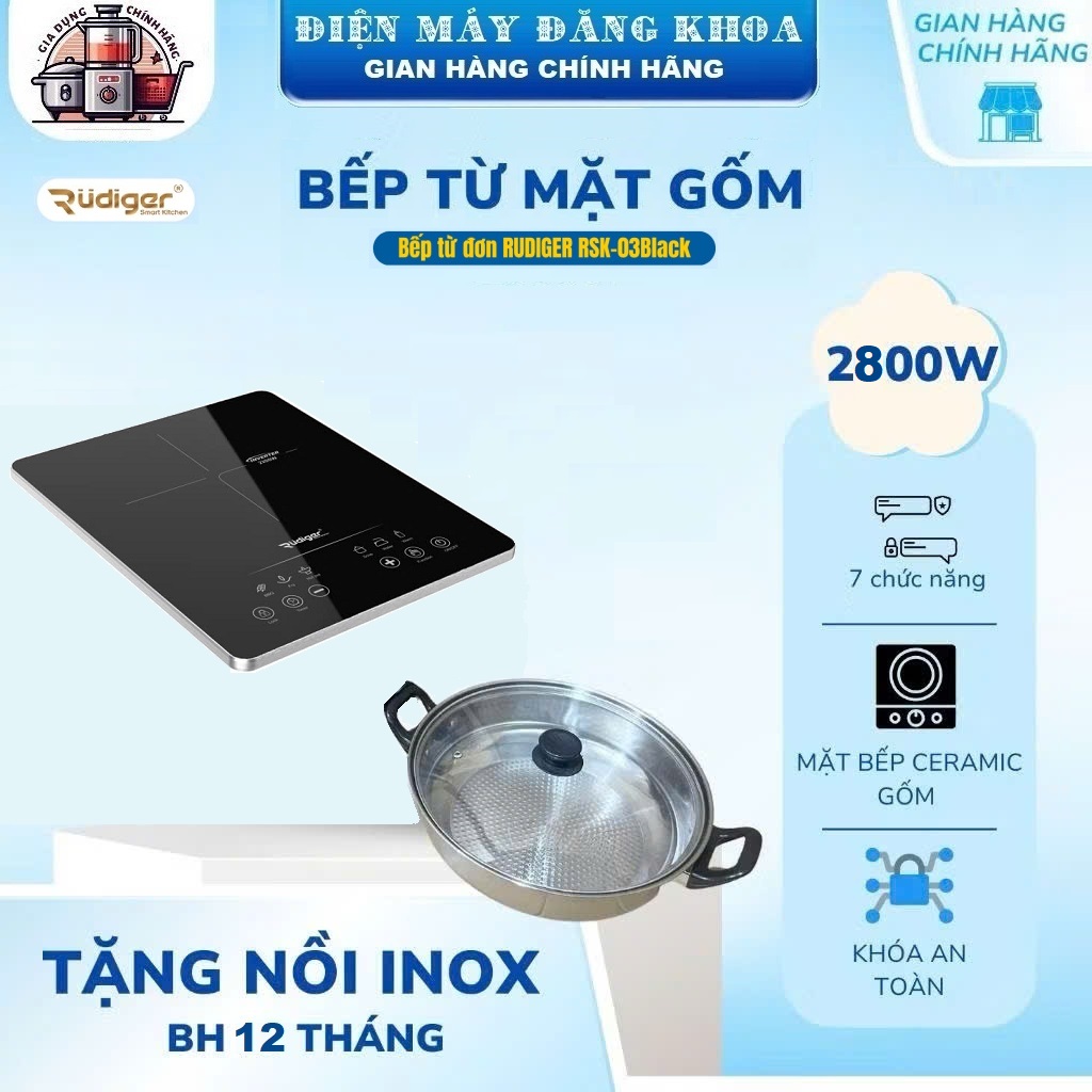 Bếp từ đơn RUDIGER RSK-03Black TẶNG NỒI