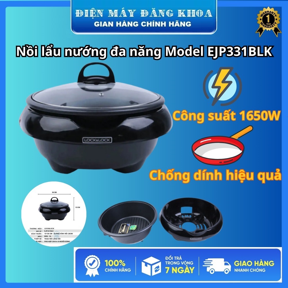 Nồi Lẩu Điện Đa Năng LOCK&LOCK EJP331BLK