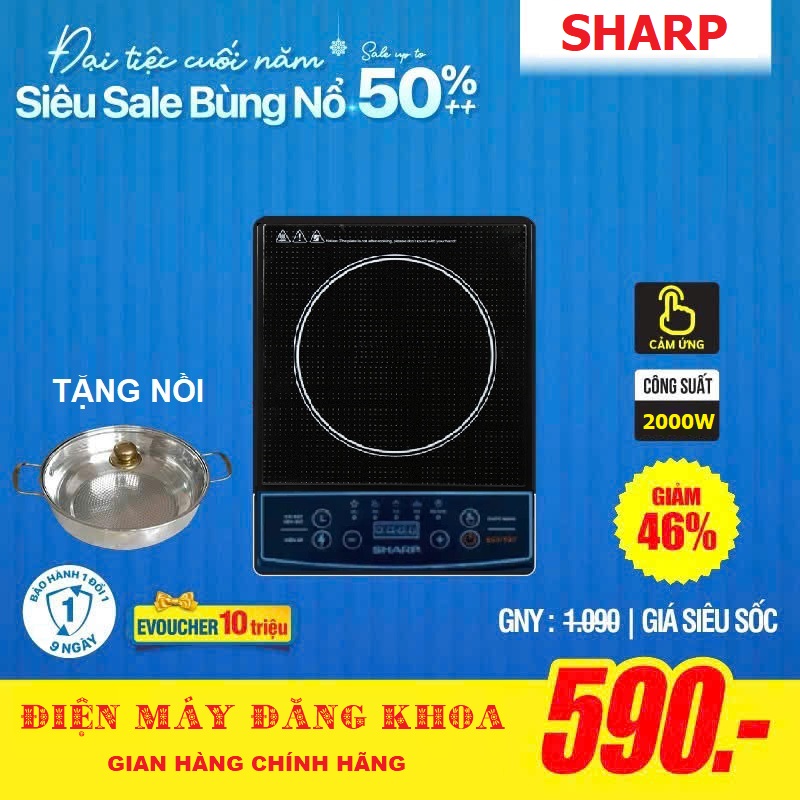 Bếp Từ đơn SHARP KS-218 Thái Lan tặng kèm nồi lẩu