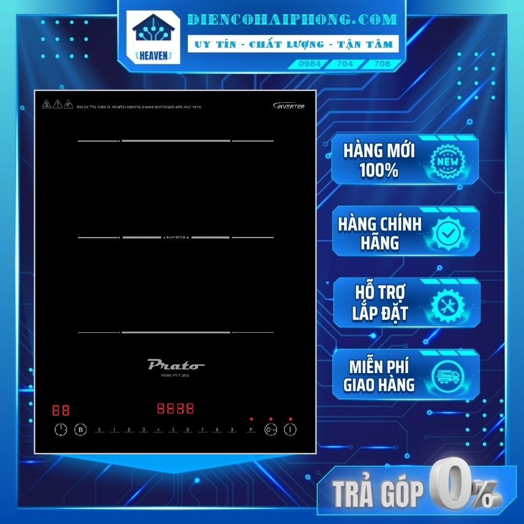 Bếp từ đơn âm Hoặc dương Prato PT-1126.S 2800W Thái Lan
