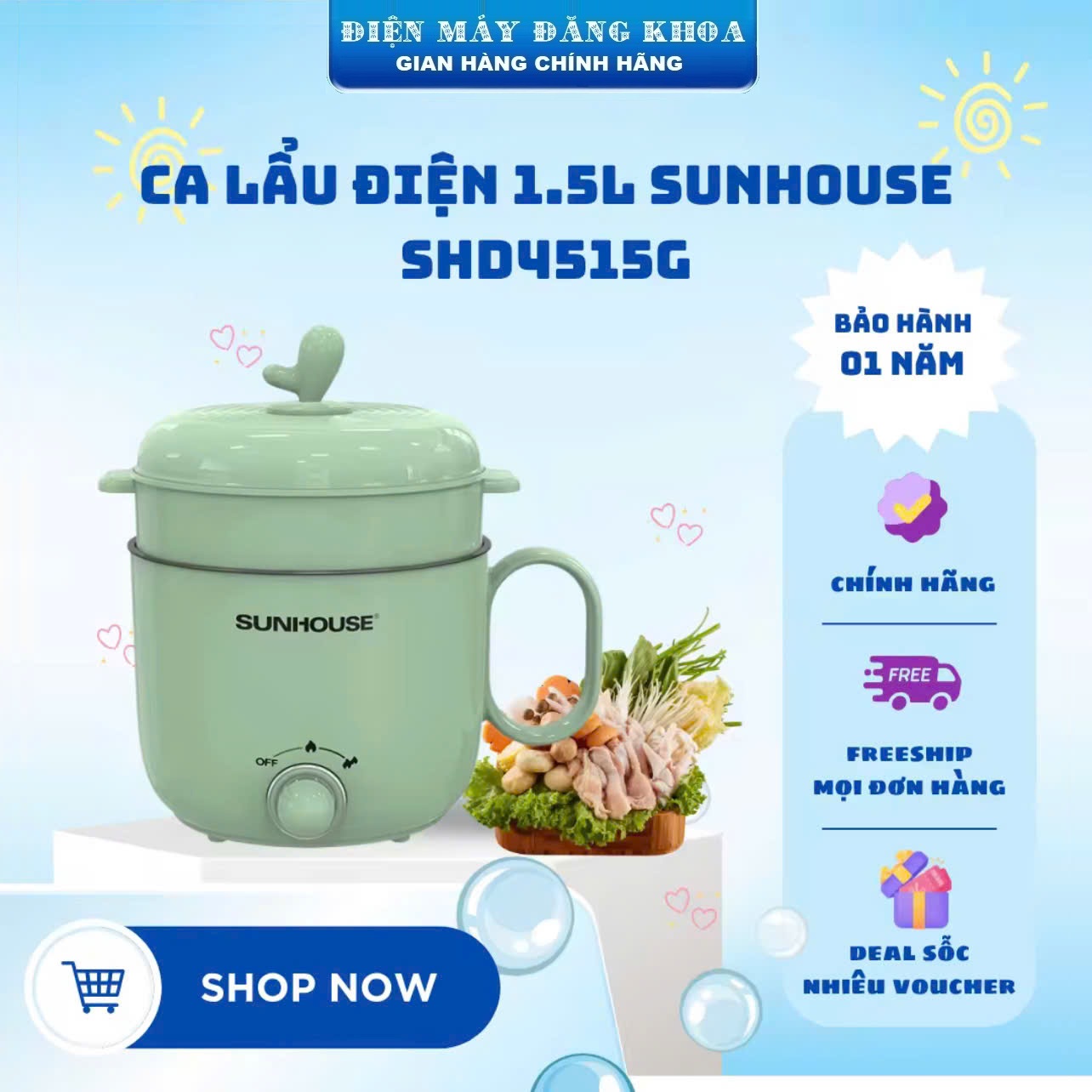 Ca lẩu điện Sunhouse SHD4515G