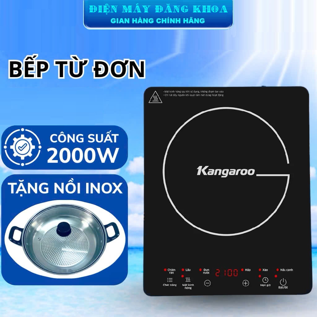 Bếp điện từ đơn Kangaroo KG20IH10N TẶNG NỒI INOX