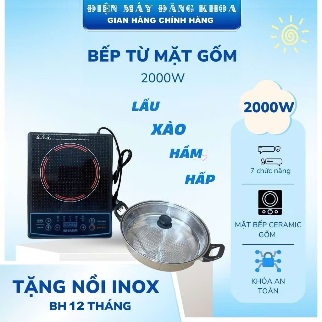 Bếp Từ đơn SHARP KS-218 tặng kèm nồi lẩu