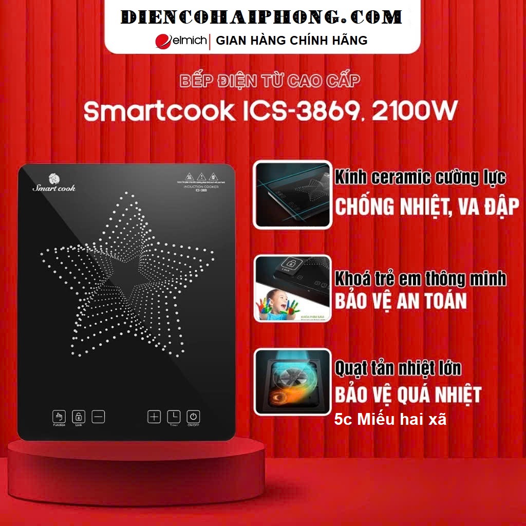 Bếp điện từ Elmich Smartcook ICS-3869 công suất 2100w