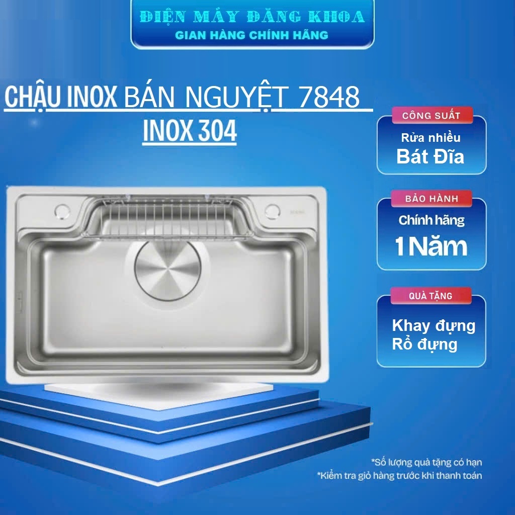 CHẬU ĐƠN BÁN NGUYỆT INOX 7848