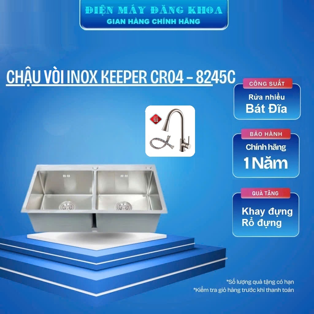 Chậu Vòi rửa bát Sus304 8245 và vòi rút