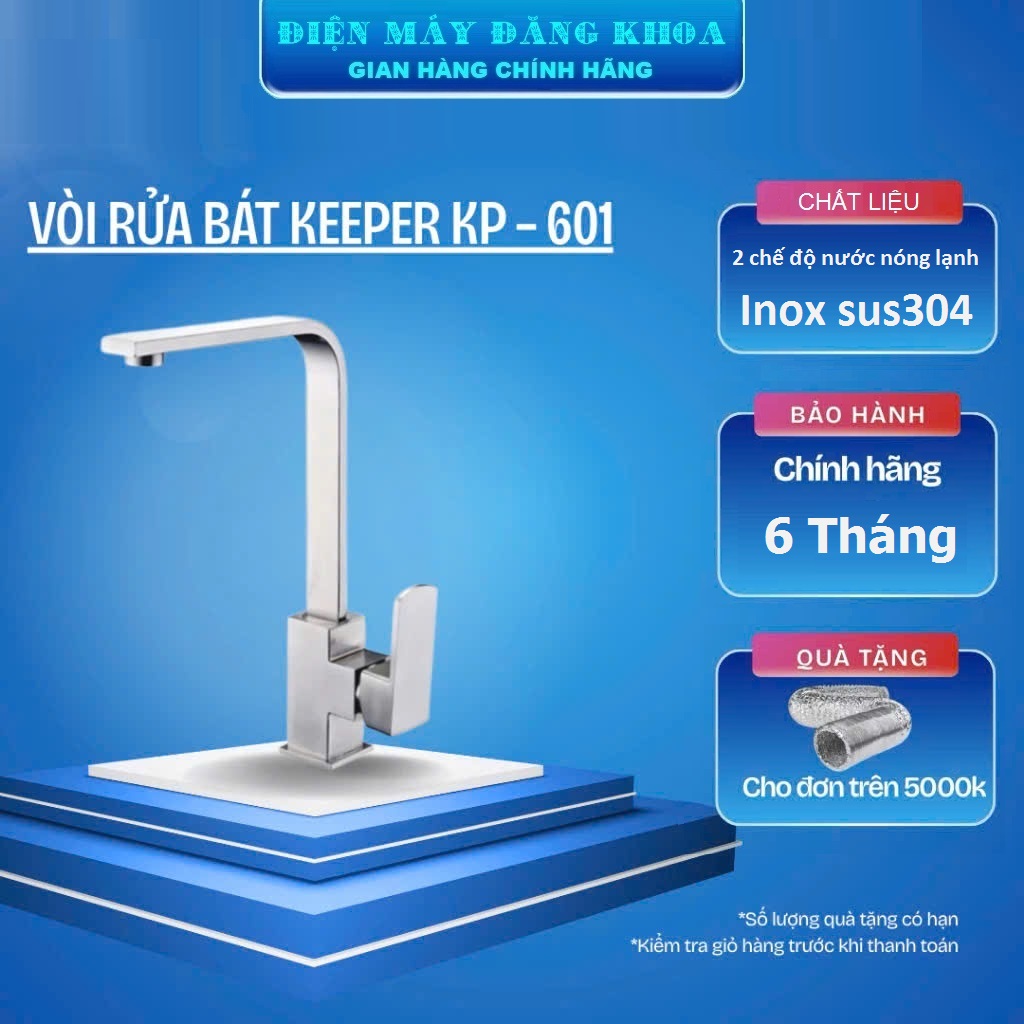 Vòi rửa bát nóng lạnh thân vuông Sus inox 304