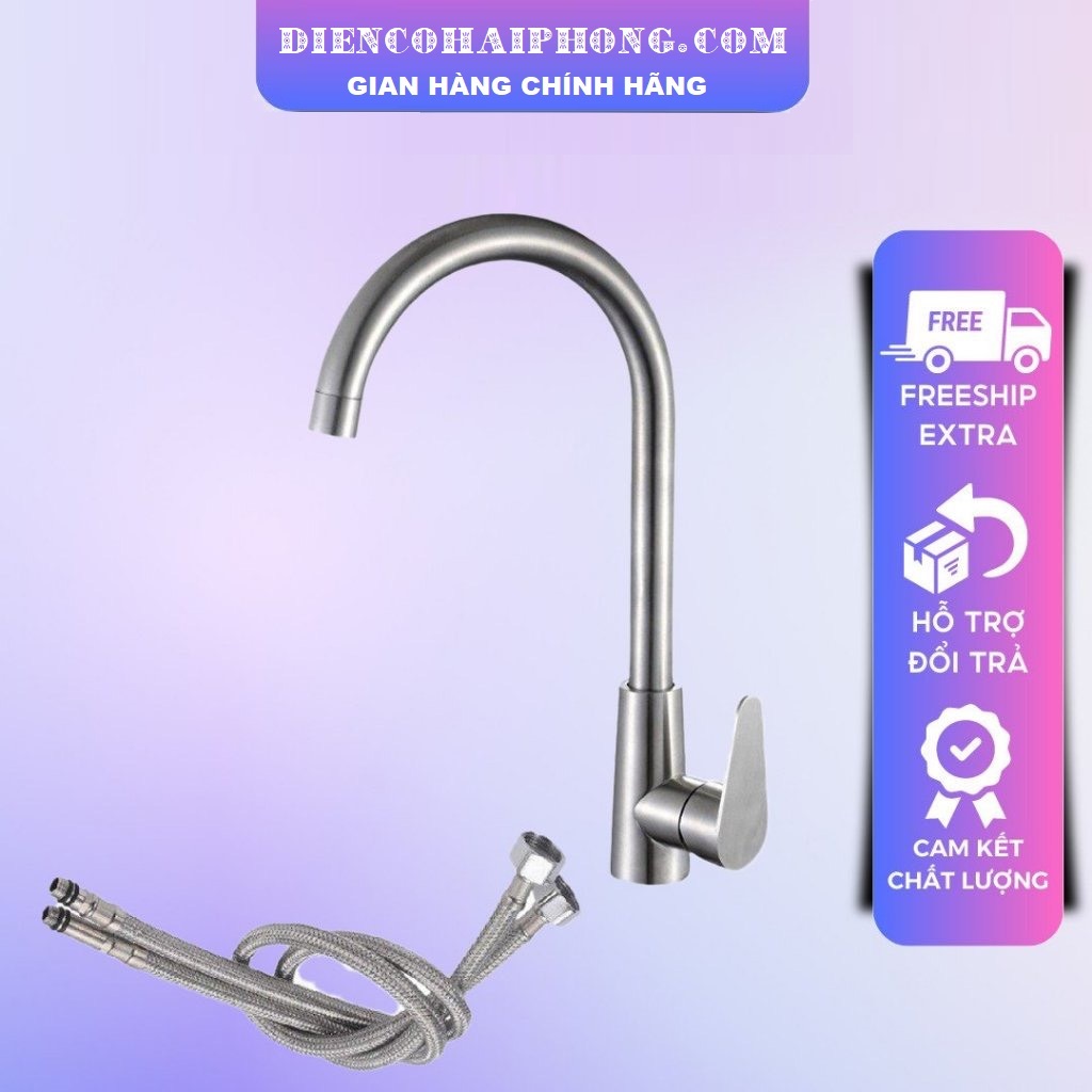 Vòi rửa bát nóng lạnh Inox SUS 304