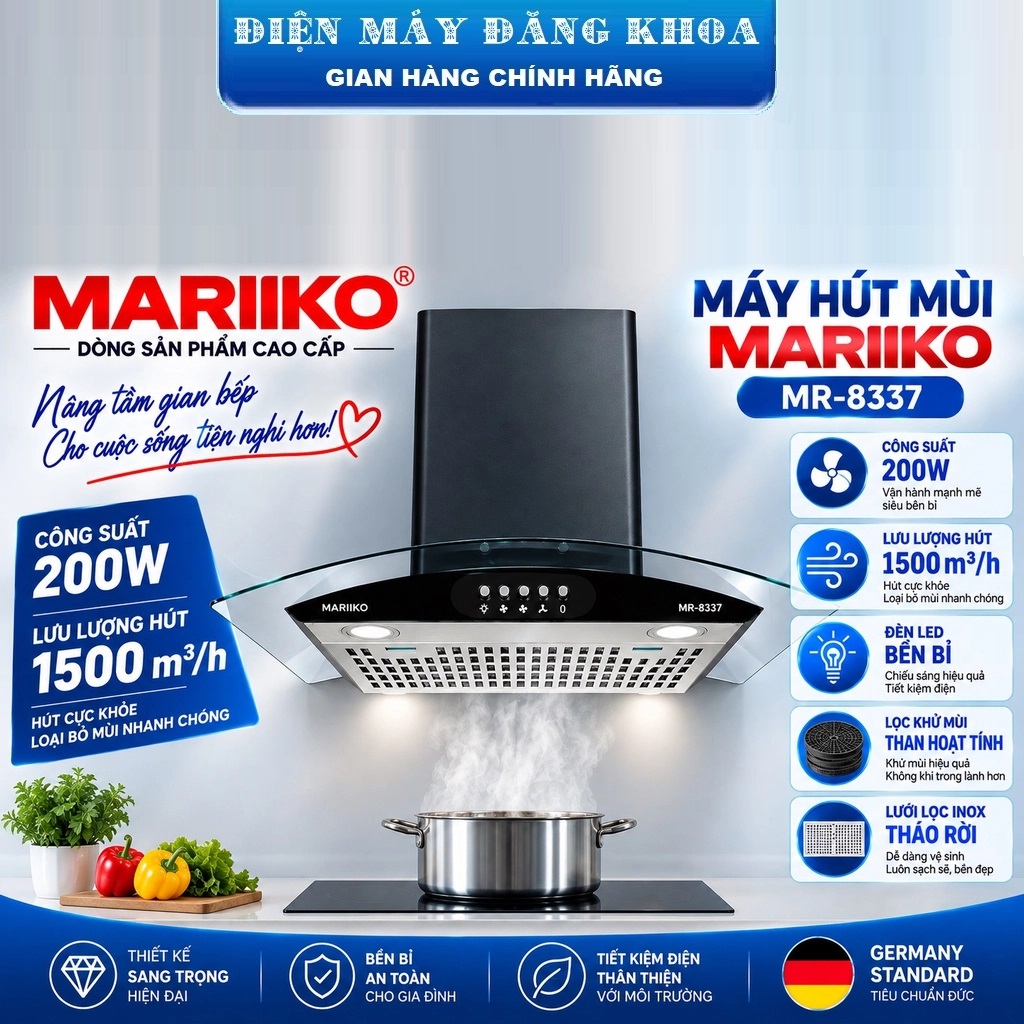 Máy Hút Mùi Nhà Bếp Mariiko MR-8337