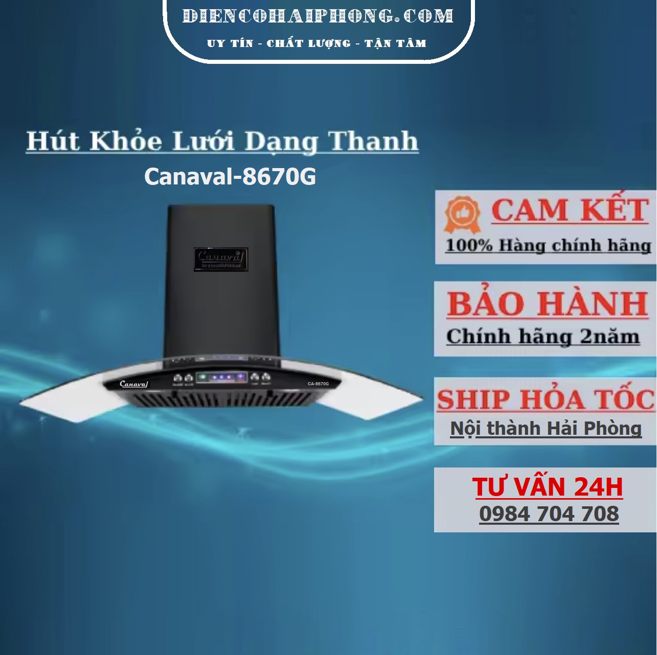 MÁY HÚT MÙI CANAVAL CA8670G