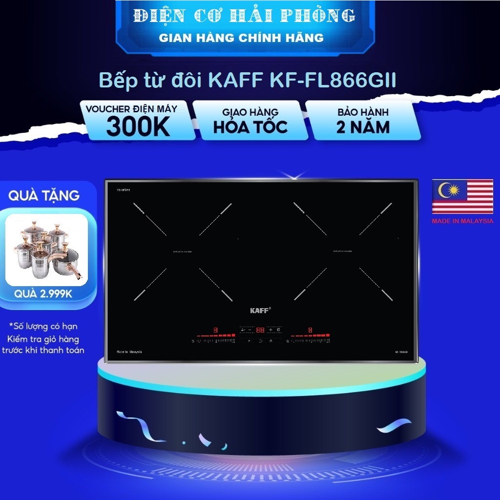 Bếp từ đôi KAFF KF-FL866GII ( Tặng bộ nồi )