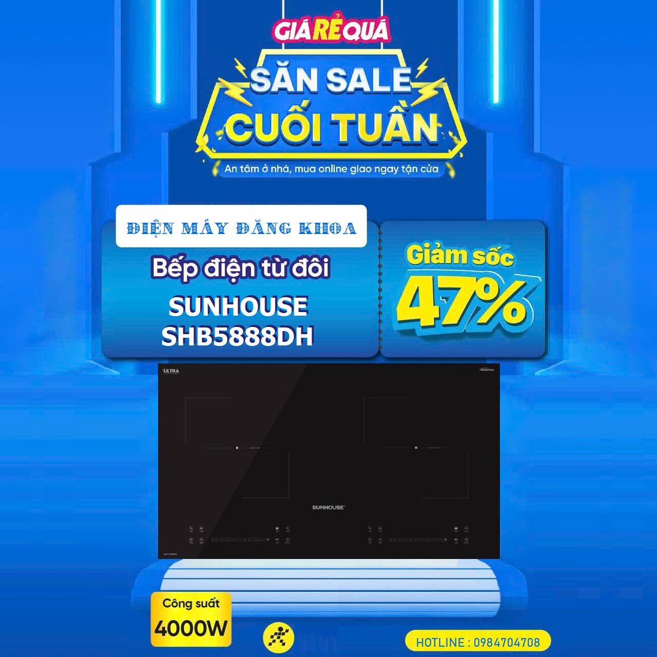 BẾP ĐÔI ĐIỆN TỪ SUNHOUSE SHB5888DH