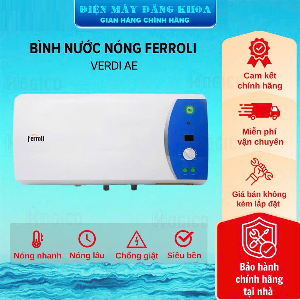 Bình nước nóng lạnh Ferroli 20 lít VERDI AE 20L