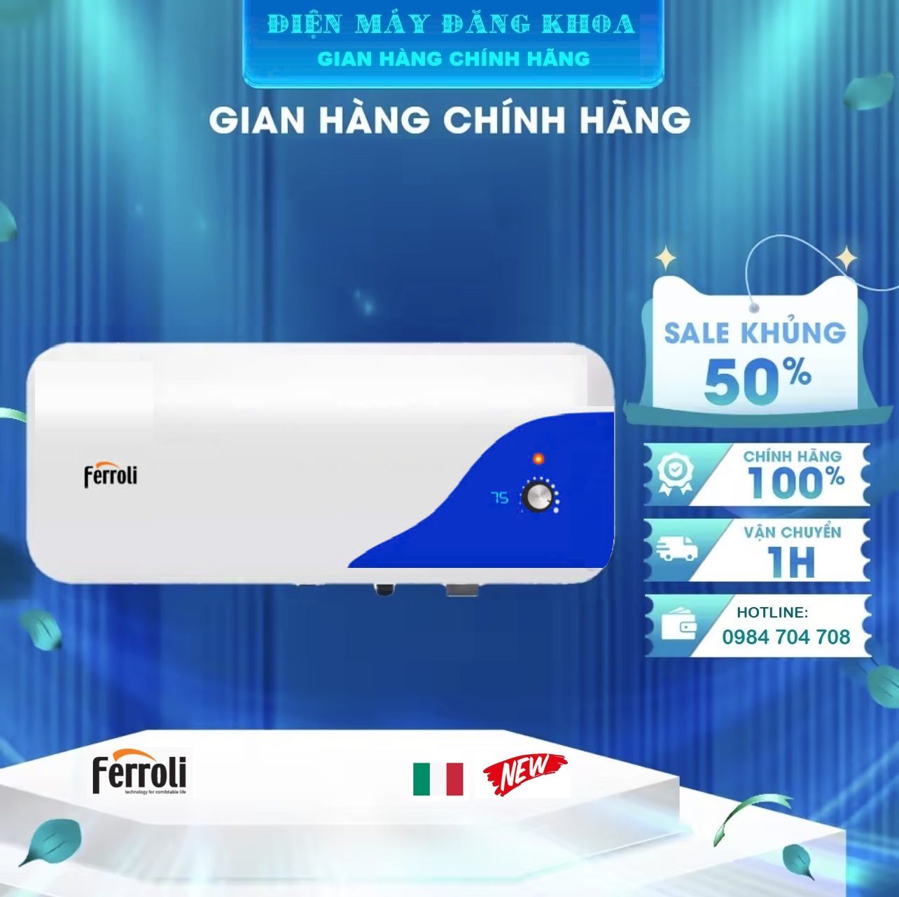 Bình nóng lạnh Ferroli UNO 20 ME 20 LÍT