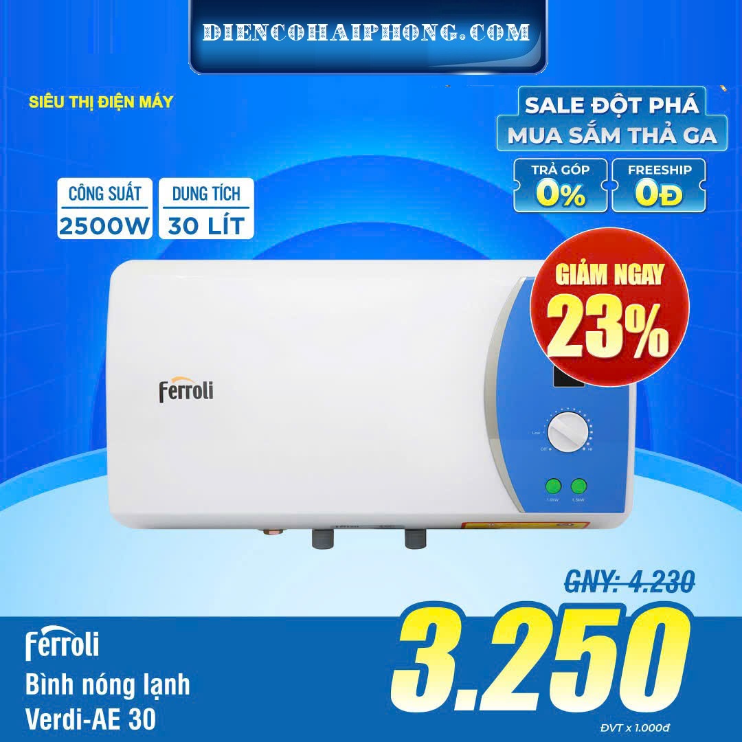 Bình nước nóng Ferroli VERDI 30L AE 30 Lít