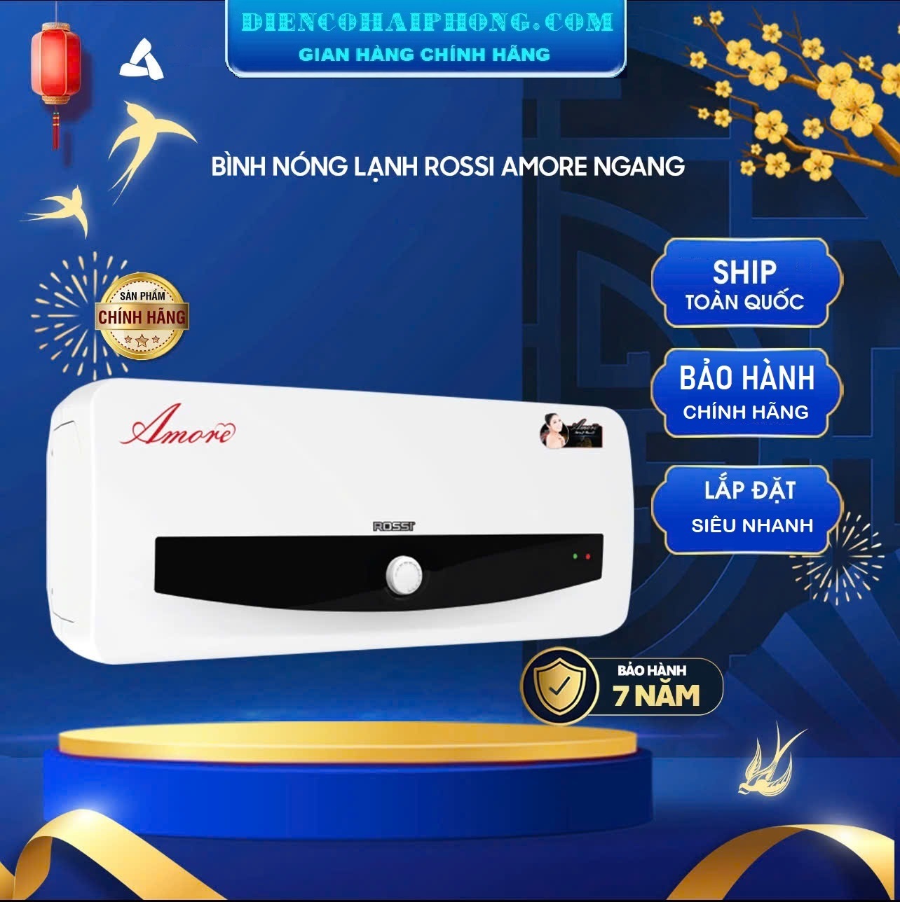 Bình Nóng Lạnh Rossi Amore RAM-20SL 20 lít