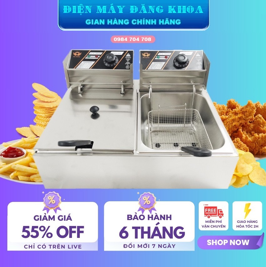 Bếp chiên nhúng đôi Sunny SN-02