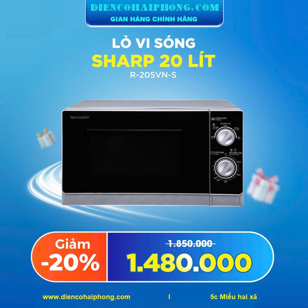 Lò vi sóng Sharp R-205VN(S) 20 lít