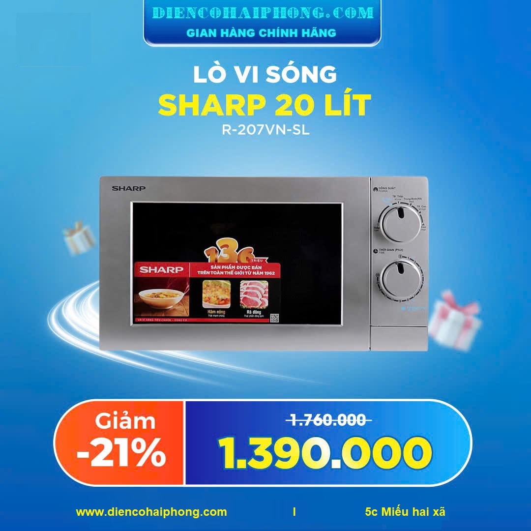 Lò Vi Sóng Sharp R-207VN-SL (20L)