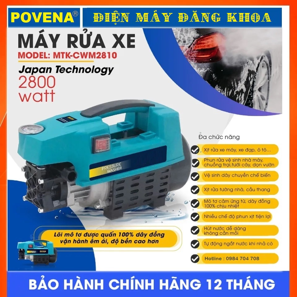 Máy rửa xe Povena PVN-2870