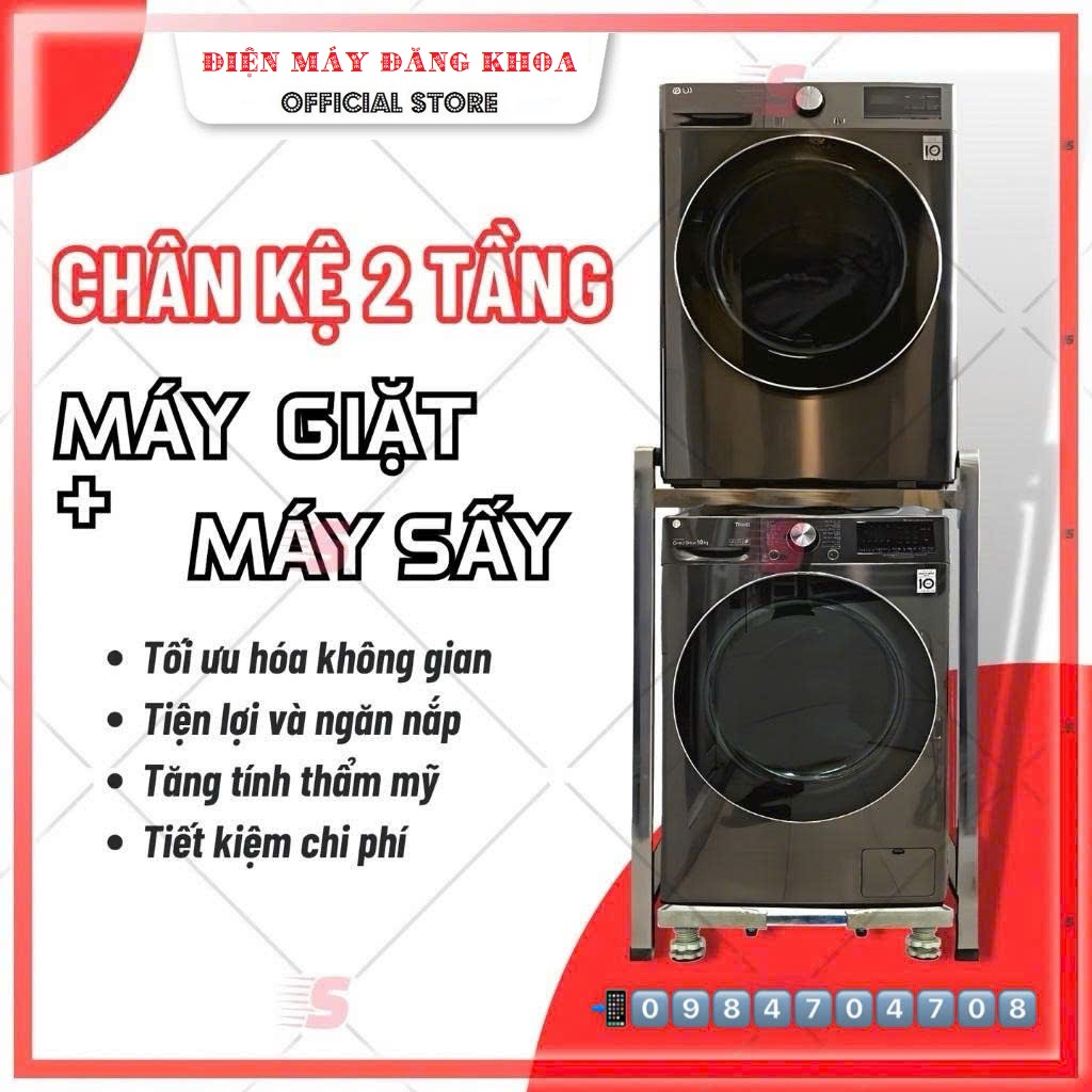Kệ Máy Giặt Máy Sấy 2 Tầng Inox