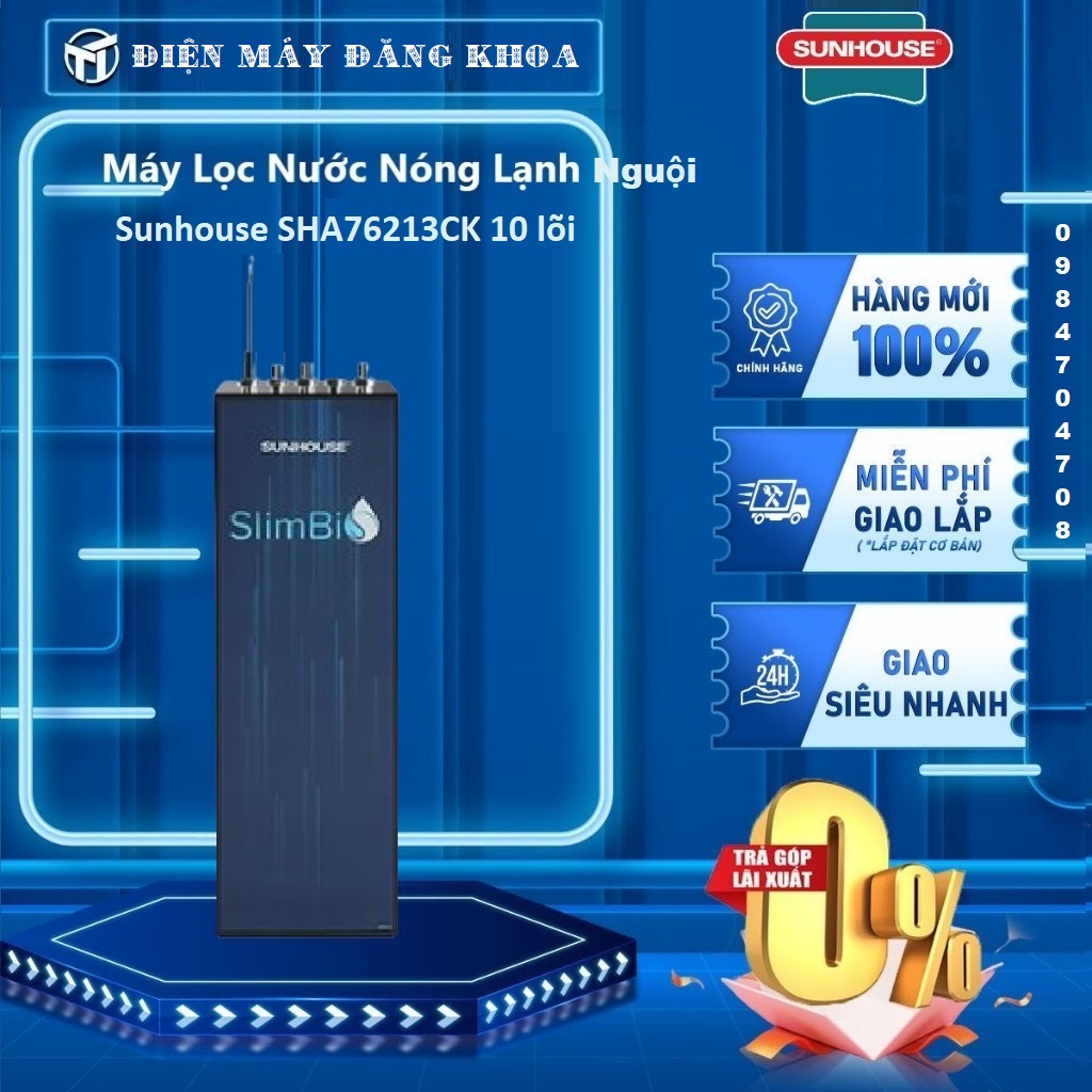 Máy lọc nước RO nóng lạnh Sunhouse SHA76213CK