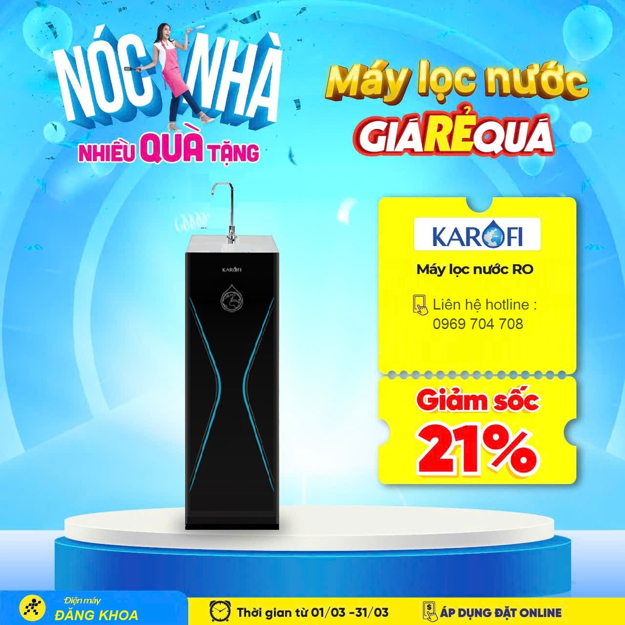 Máy lọc nước Karofi KAQ-D36 11 lõi lọc