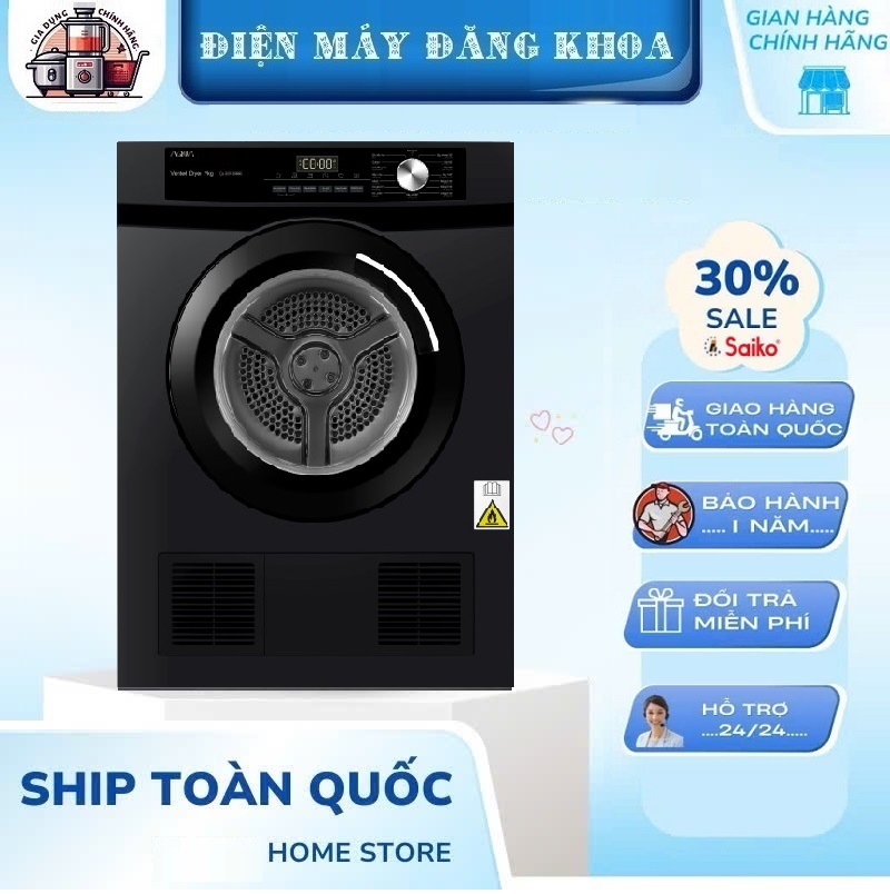Máy sấy thông hơi Aqua 9 kg AQH-V901K PS