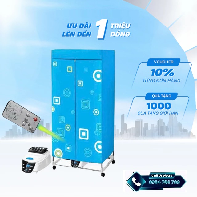 Tủ sấy quần áo 2 tầng NK Media MD-CD0216 ( hết hàng )