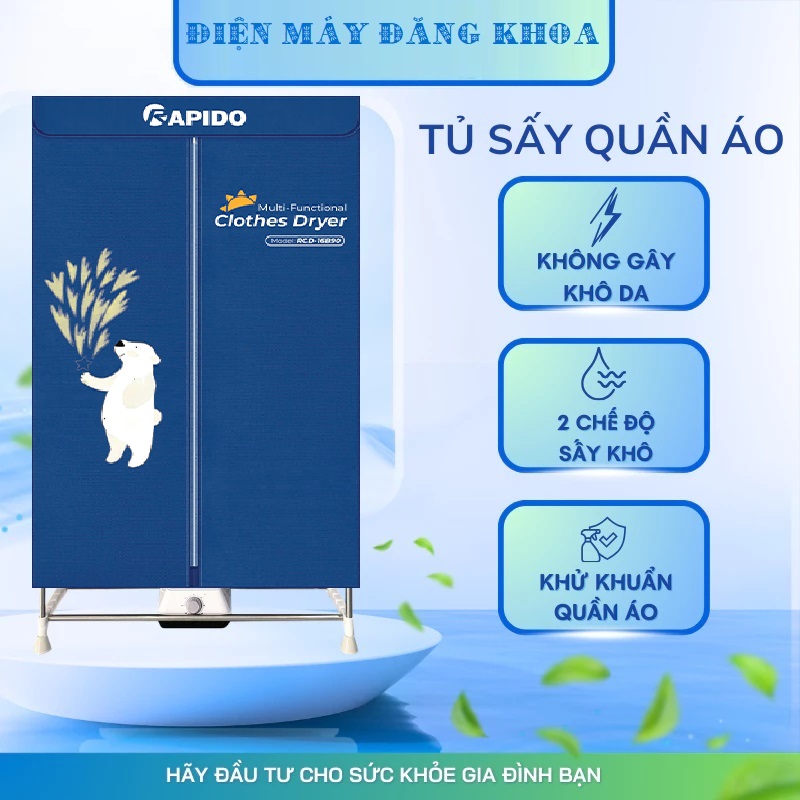 Máy sấy quần áo đa năng Rapido RCD-16B90