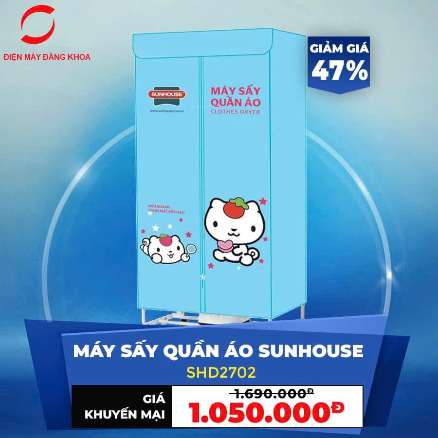 Tủ sấy quần áo SUNHOUSE SHD2702 1000w