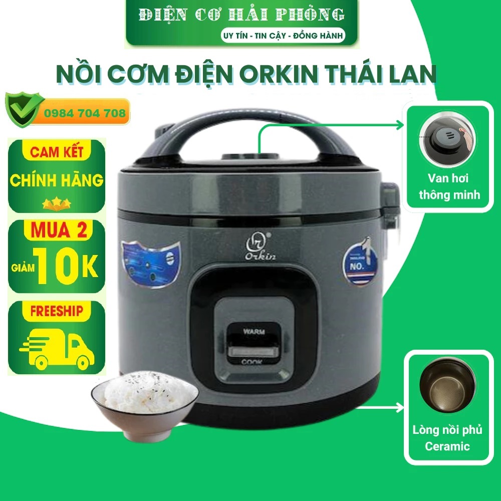 Nồi cơm điện Thái Lan Orkin OR22, dung tích 2.2L