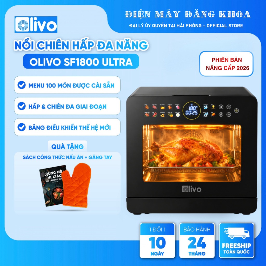 Nồi chiên hơi nước Olivo SF1800 Ultra dung tích 18 lít