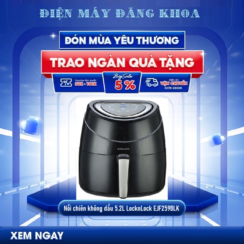 Nồi chiên không dầu 5.2L LocknLock EJF259BLK