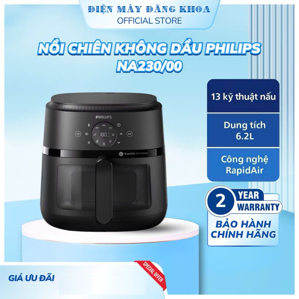 Nồi Chiên Không Dầu Philips 6.2 lít NA230/00