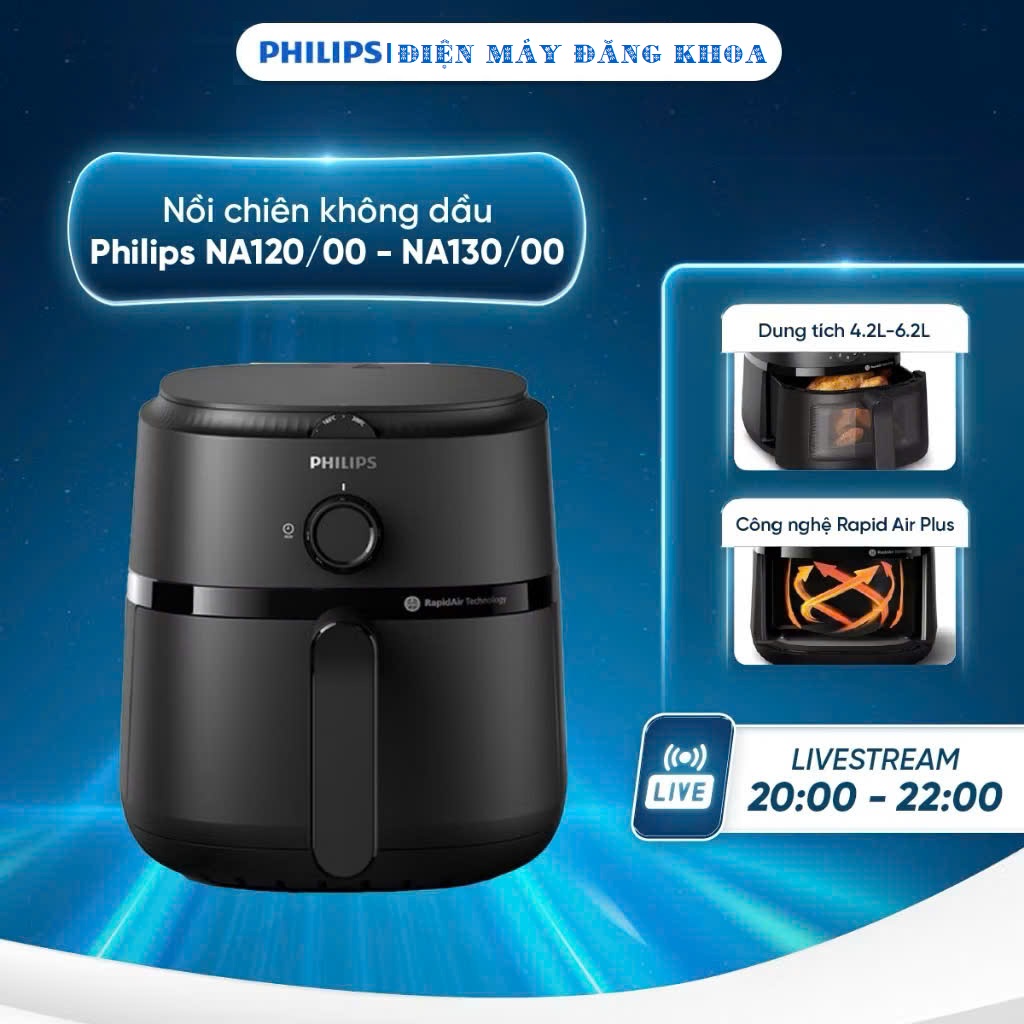 Nồi Chiên Không Dầu 6.2 Lít Philips NA130/00