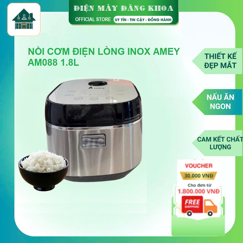 NỒI CƠM ĐIỆN LÒNG INOX TÁCH ĐƯỜNG AMEY AM088 1.8L