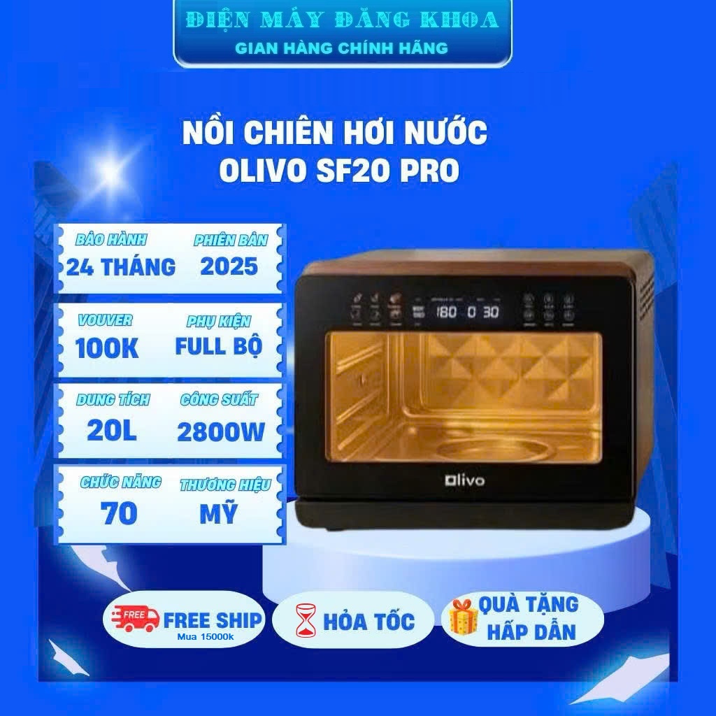 Nồi Chiên Hấp Đa Năng OLIVO SF20 PRO - Dung tích vượt trội 20L