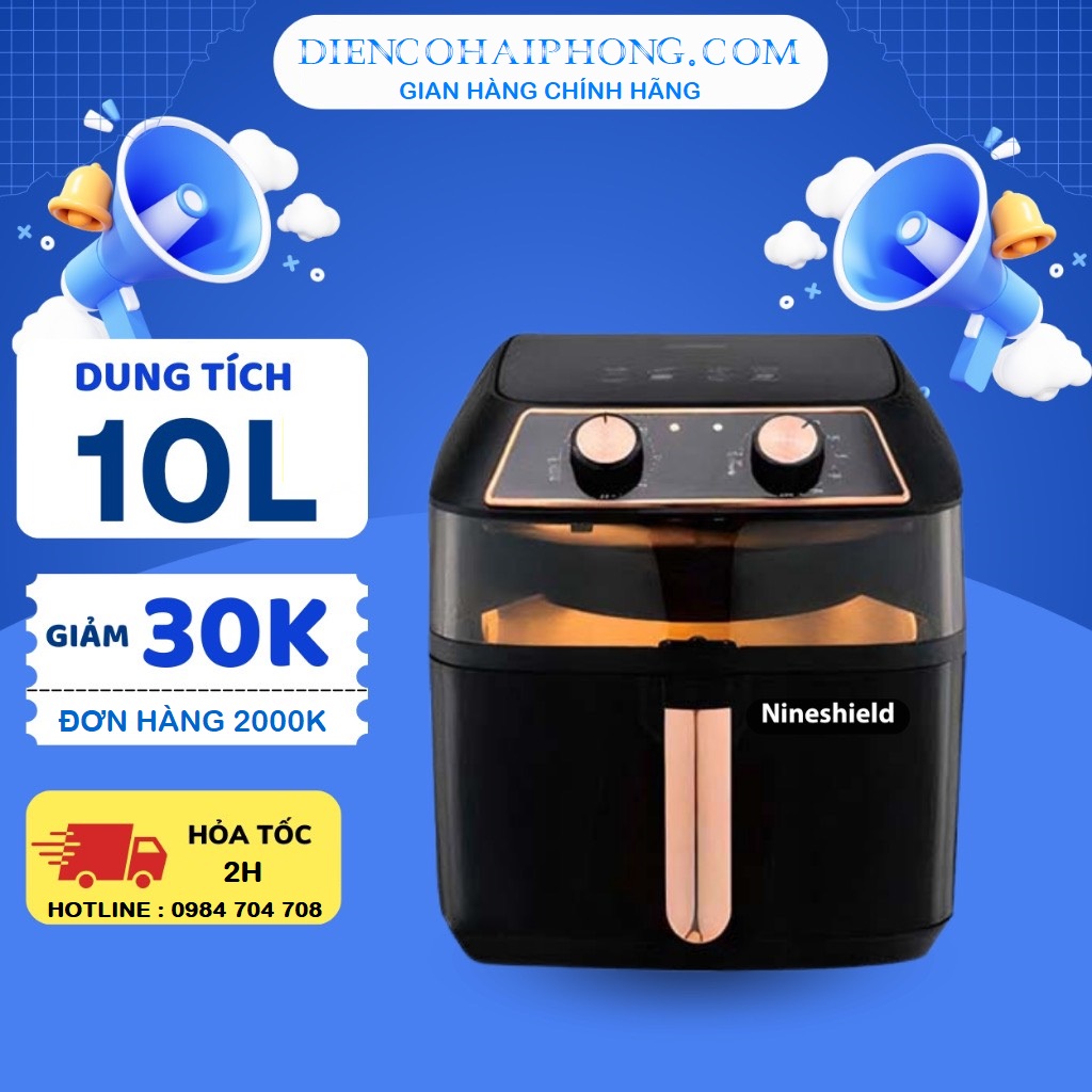NỒI CHIÊN KHÔNG DẦU NINESHIELD KB-8001M 10 LÍT