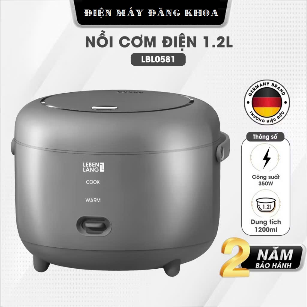 Nồi cơm điện Lebenlang LBL0581 LÒNG NỒI INOX 1.2l